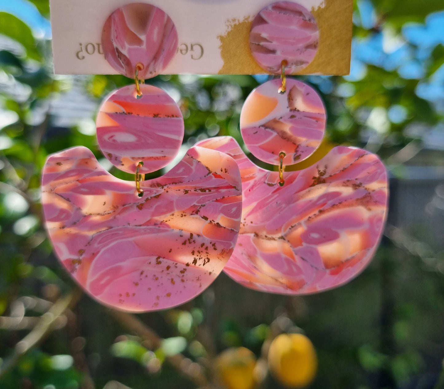 Rose Quartz - Polymer Clay Earrings.