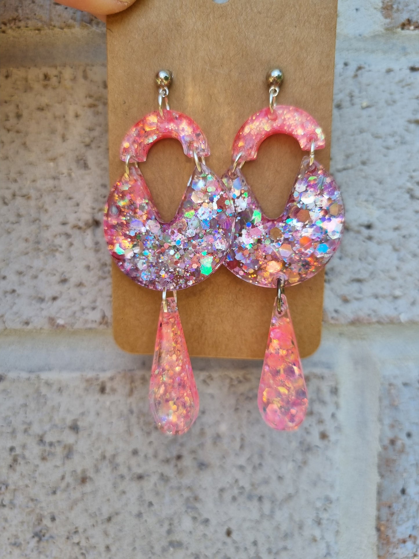 Hola - Resin and Glitter Earrings.