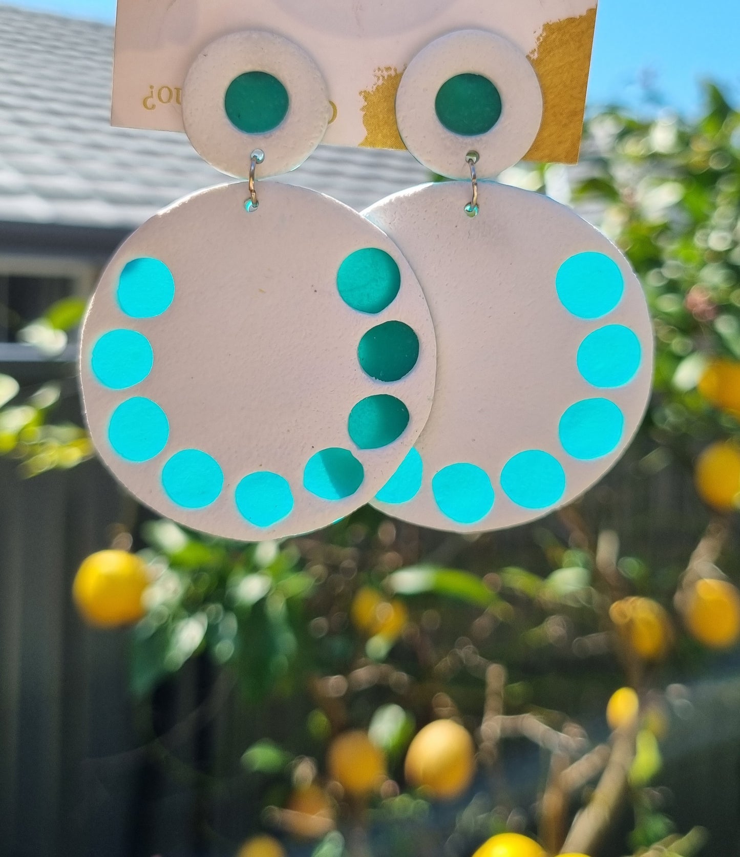 Santorini Sky - Polymer Clay Earrings