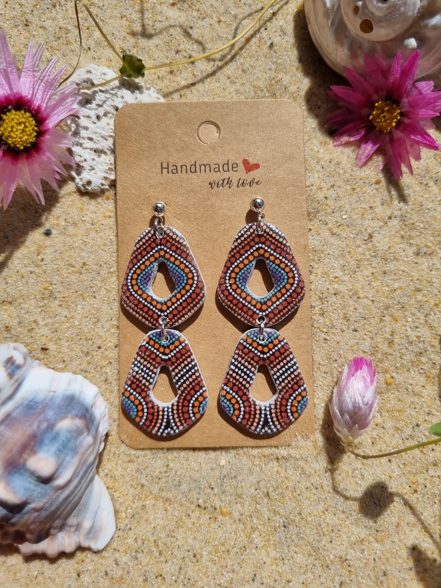 Desert and Sky - Polymer Clay Earrings.