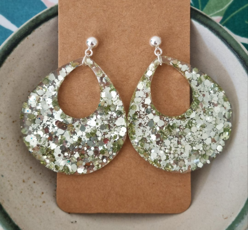 Glitter Glam - Resin and Glitter Earrings.