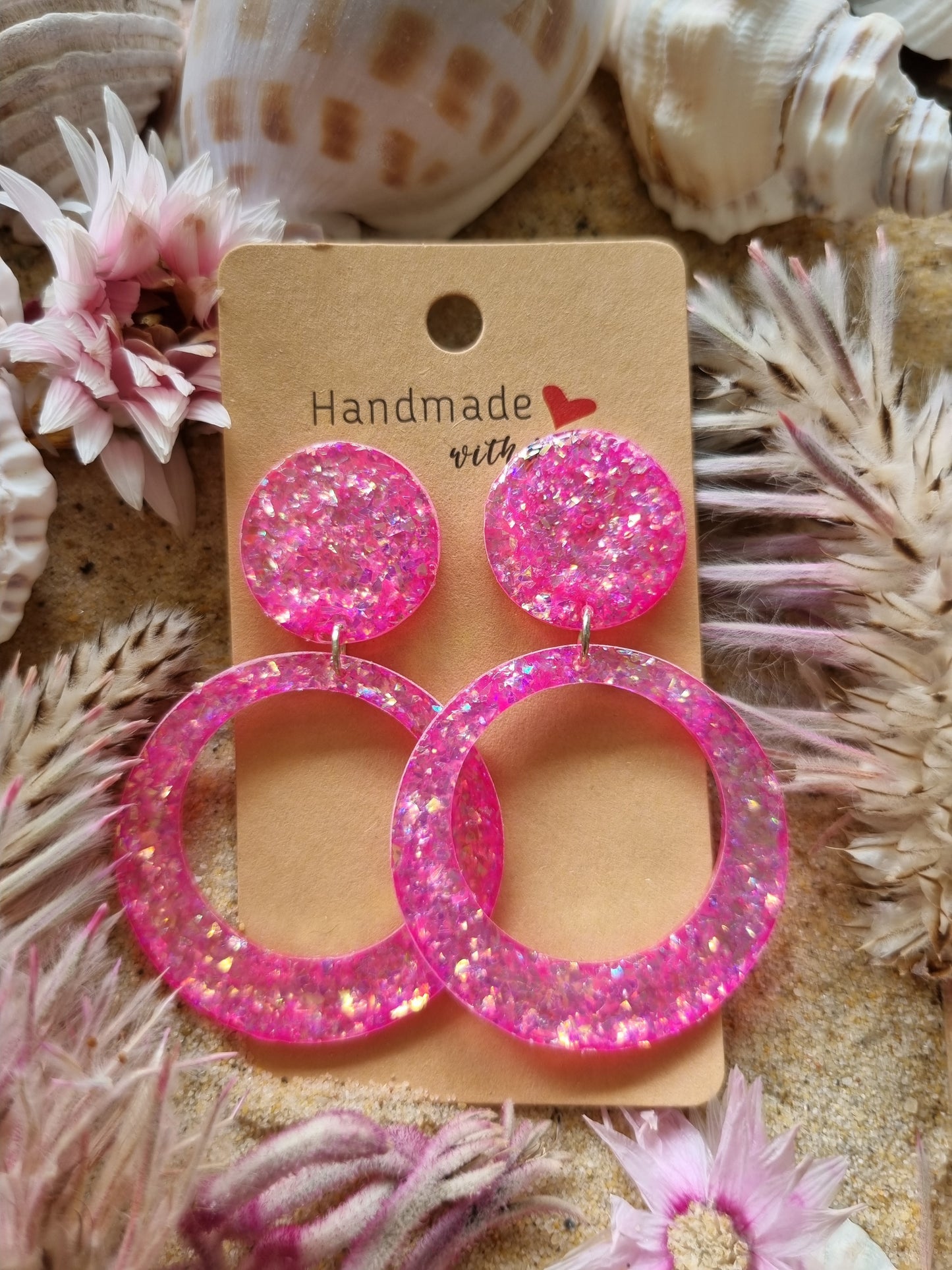 Berry - Resin and Glitter Earrings