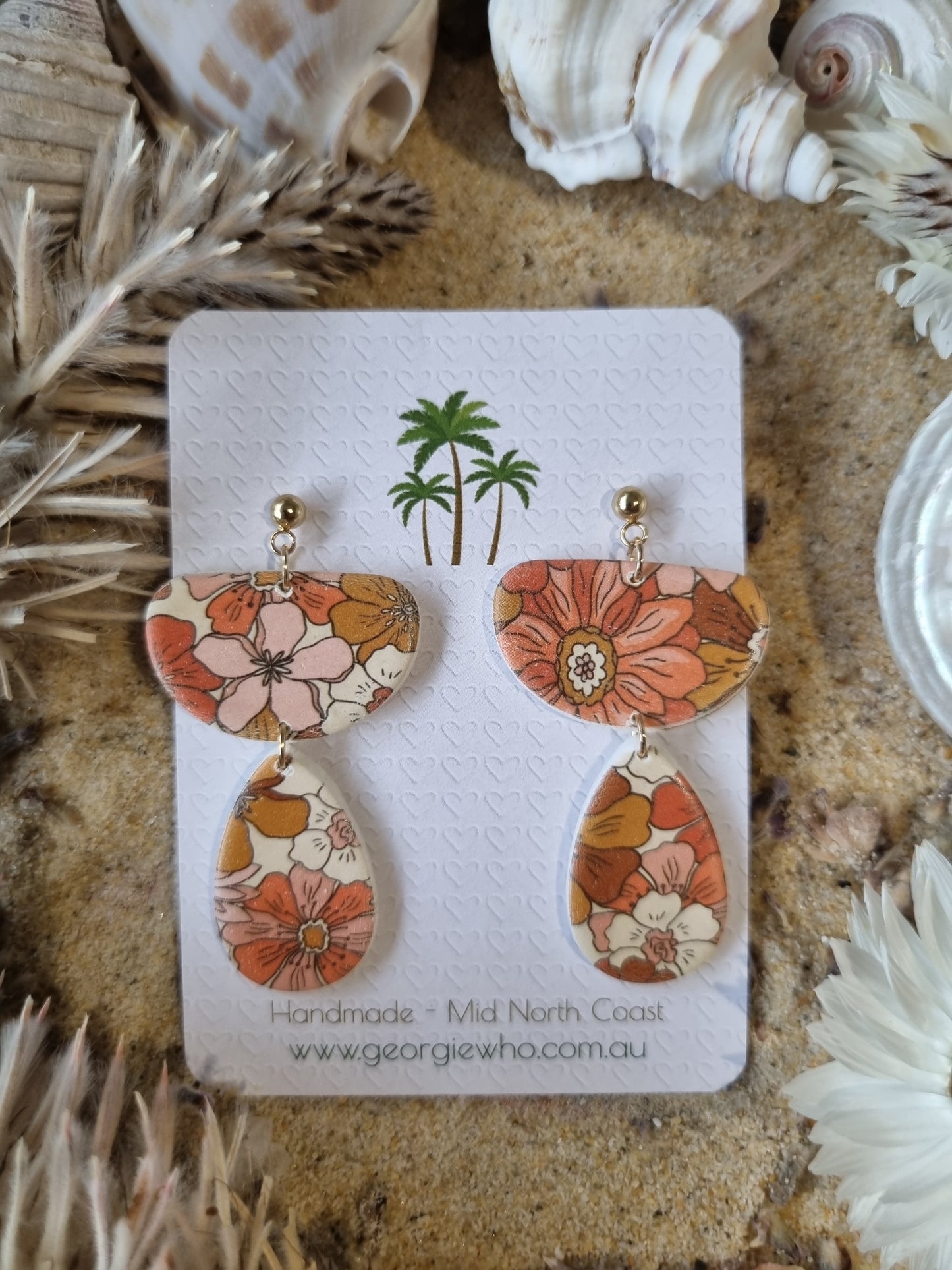 Vintage Bloom - Polymer Clay Handmade Earrings