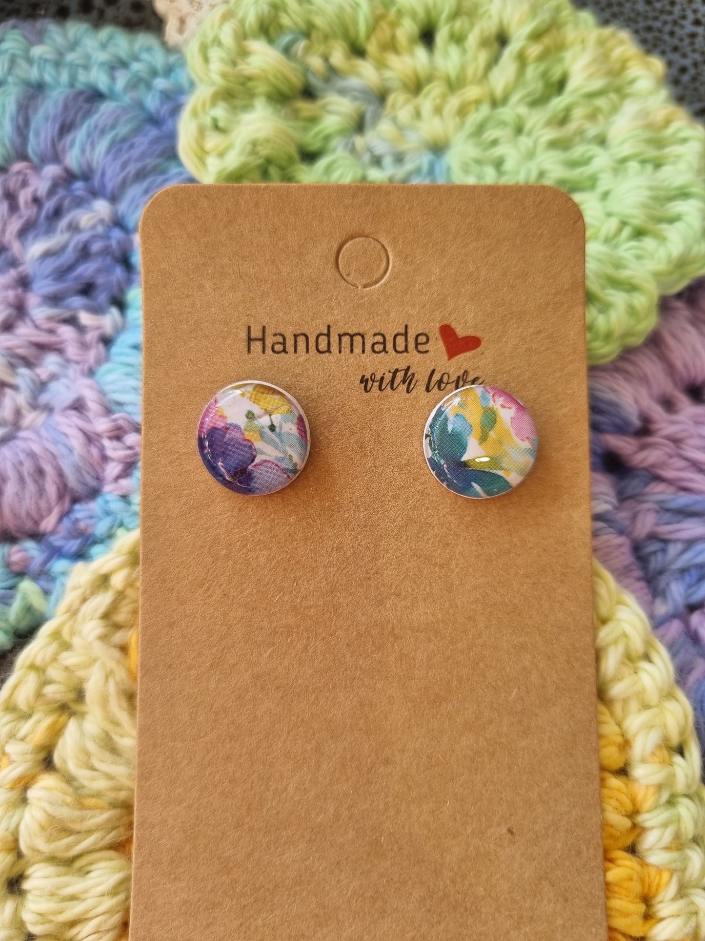 Whisper small studs - Polymer Clay Earrings.