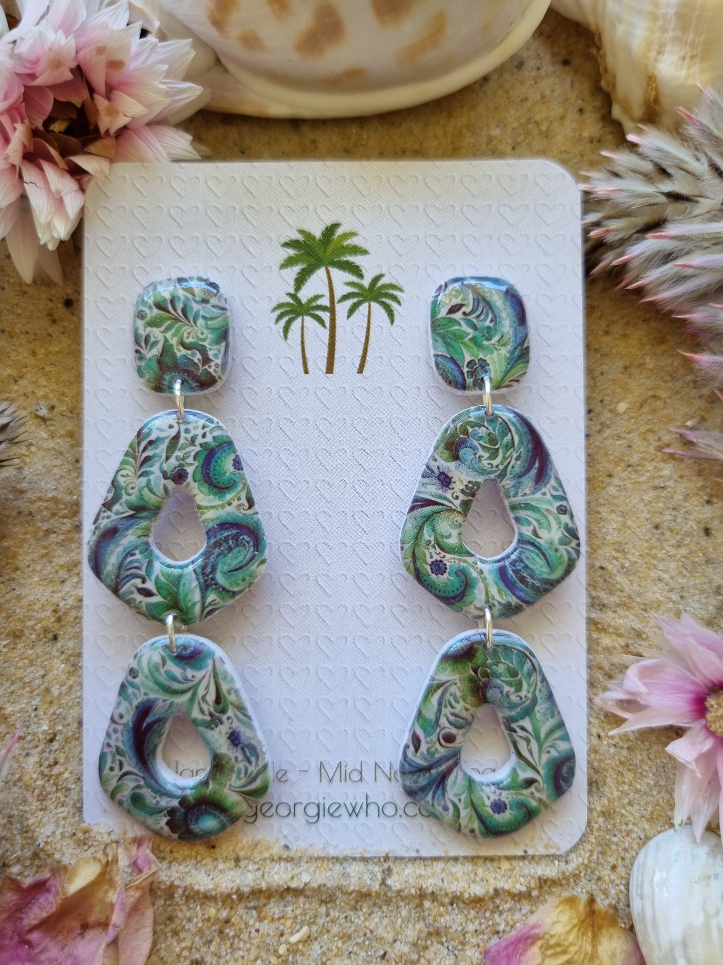 Seafoam - Polymer Clay and Resin Earrings