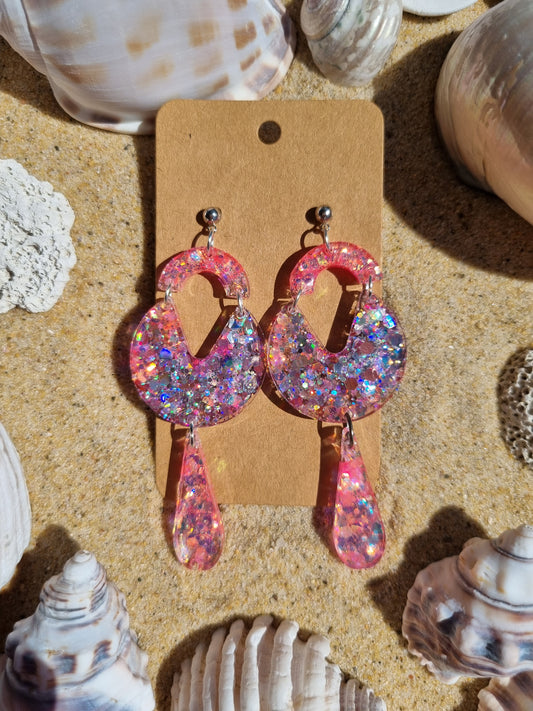 Hola - Resin and Glitter Earrings.