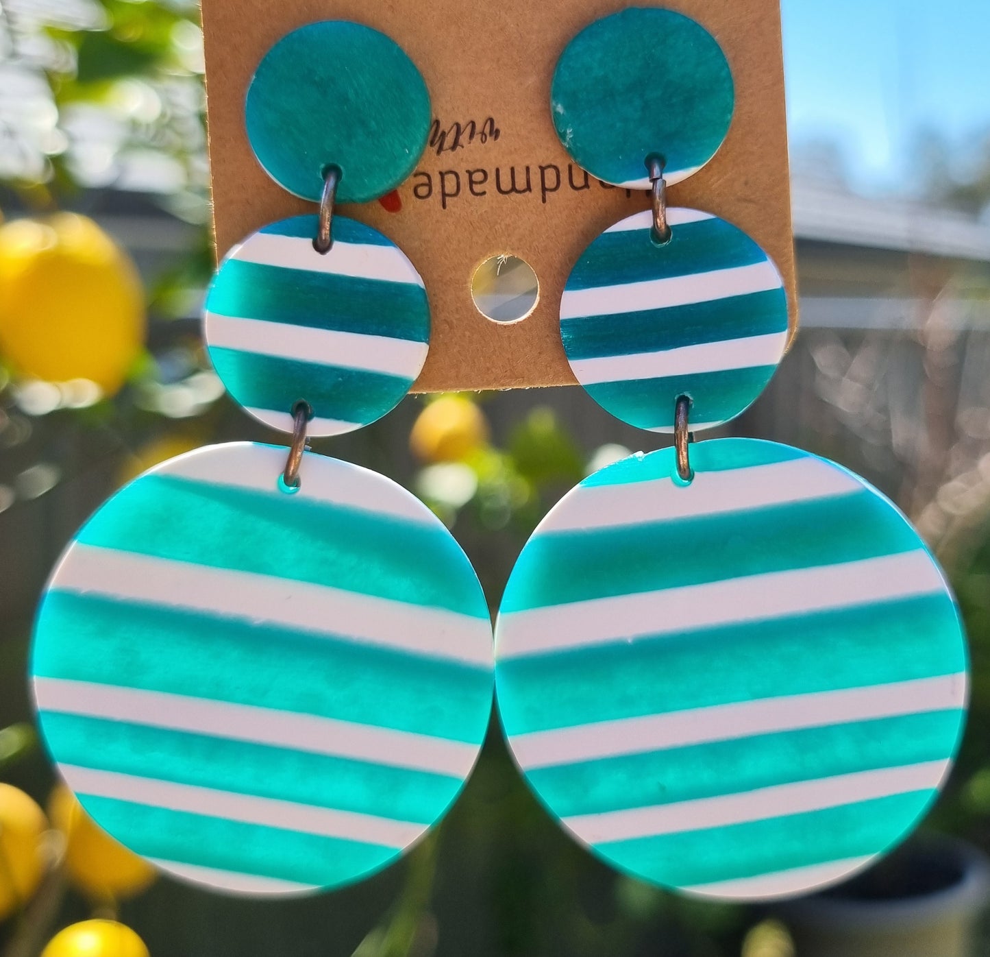 Coastal Stripes - Translucent Polymer Clay Earrings