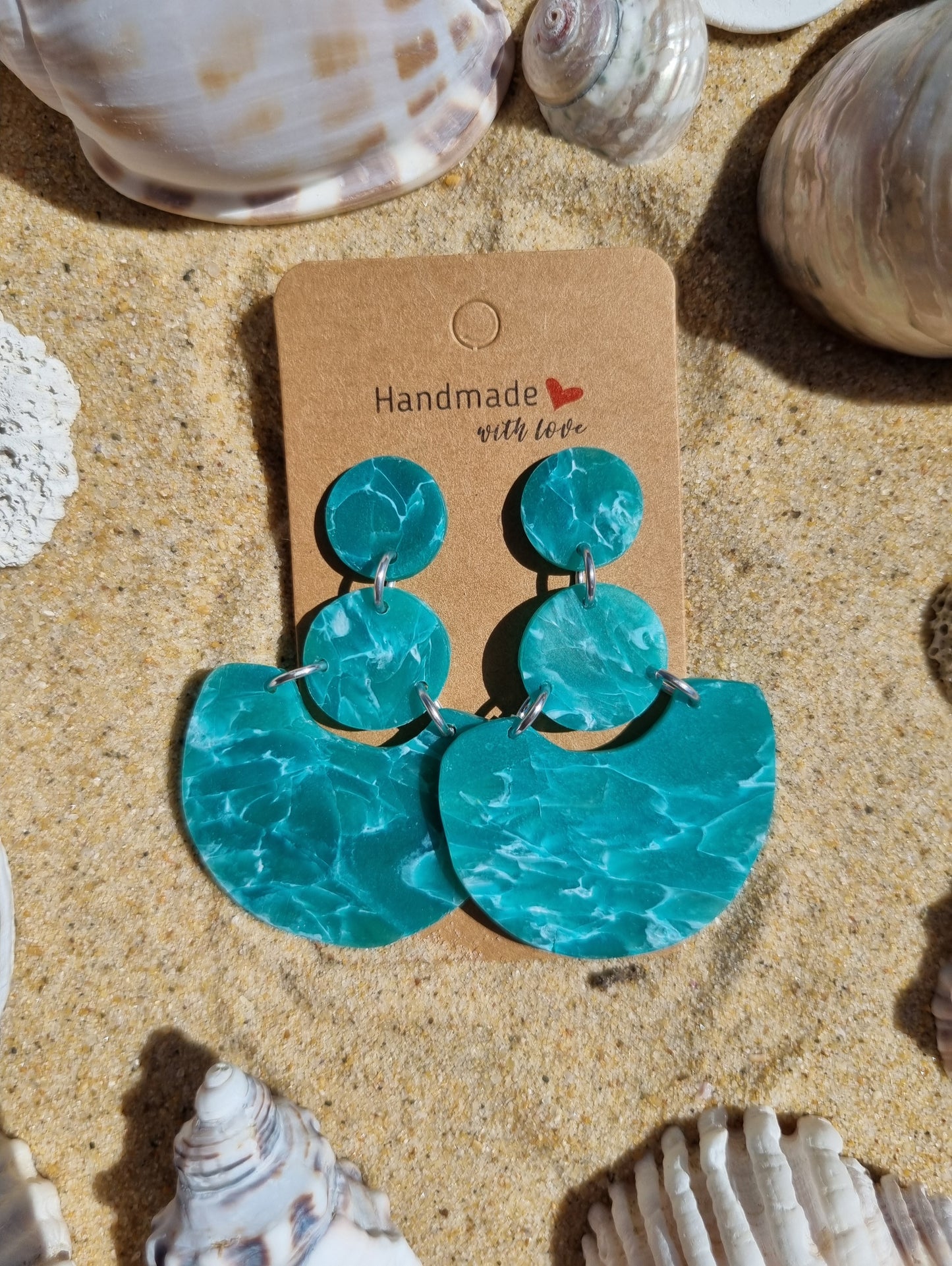 Sea glass - Polymer Clay Earrings - Translucent.