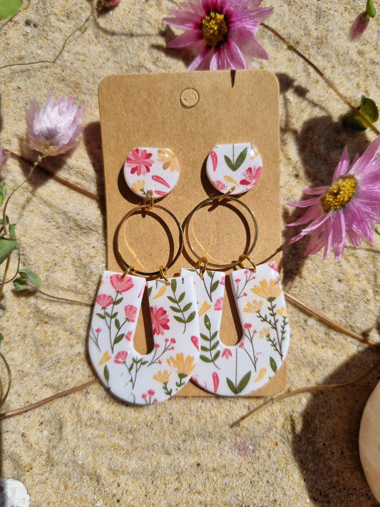 Gilded Garden - Polymer Clay and Resin Earrings.