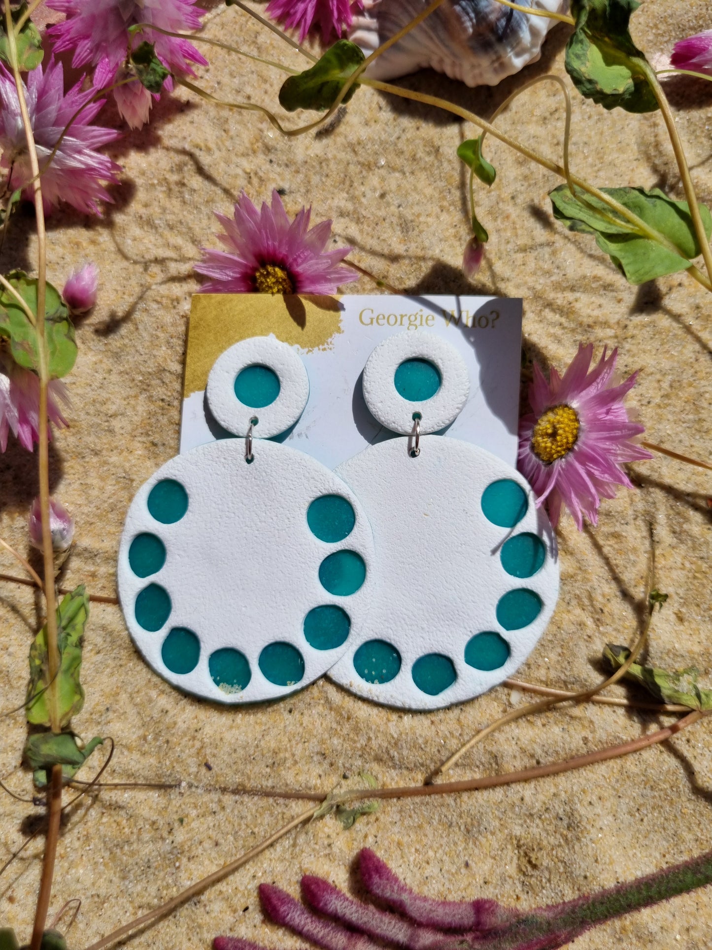 Santorini Sky - Polymer Clay Earrings