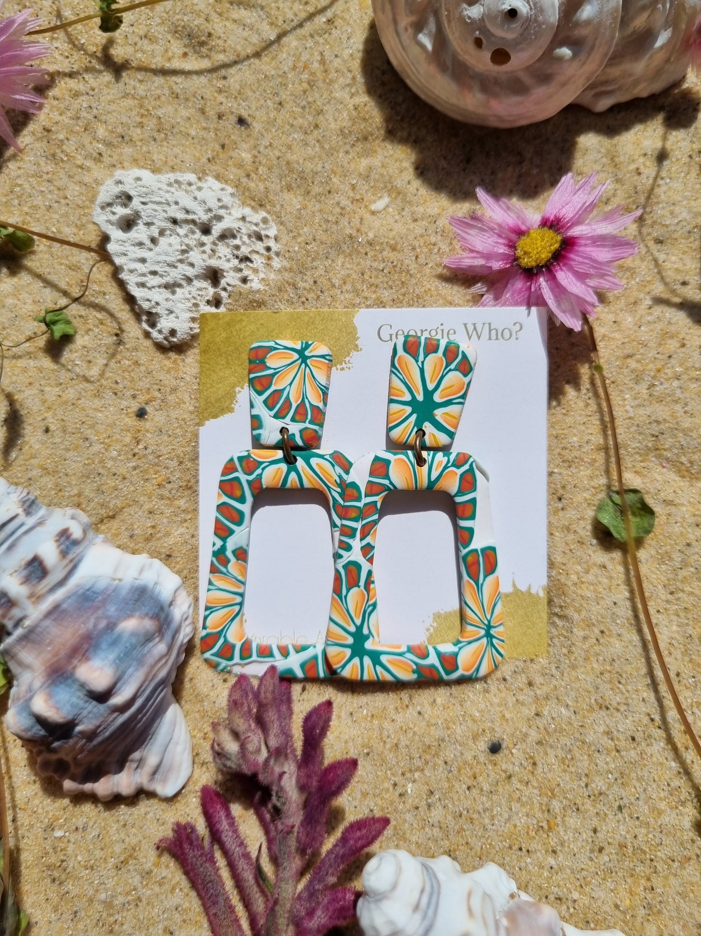 Citrus grove - Polymer Clay Earrings.