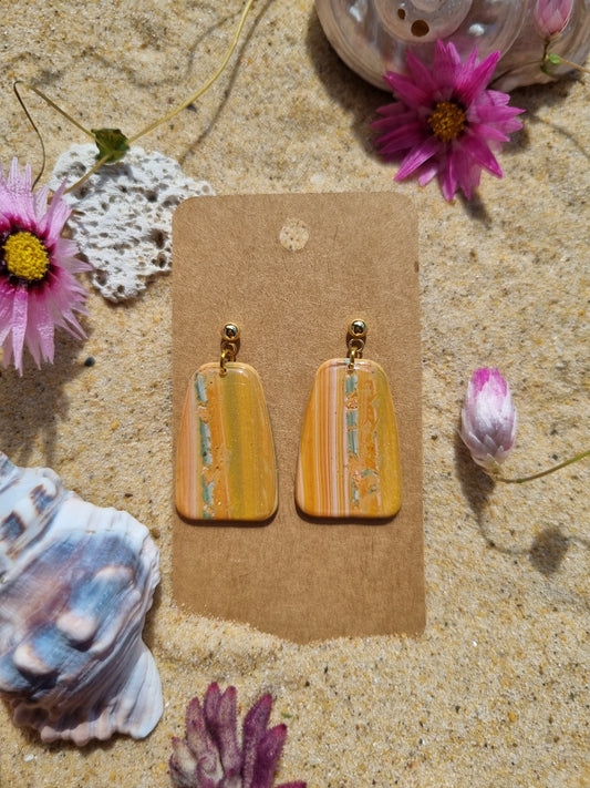 Desert river - Polymer Clay and Resin Earrings.