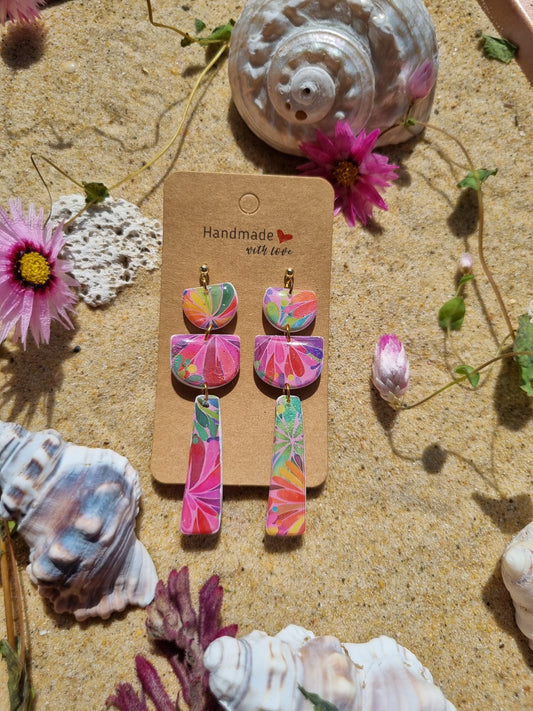 Bright and Colourful polymer clay earrings handmade in Australia 