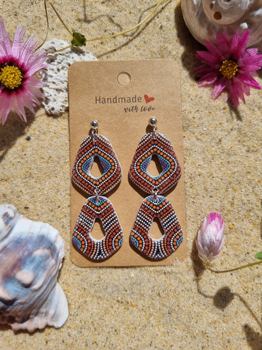 Desert and Sky - Polymer Clay Earrings.