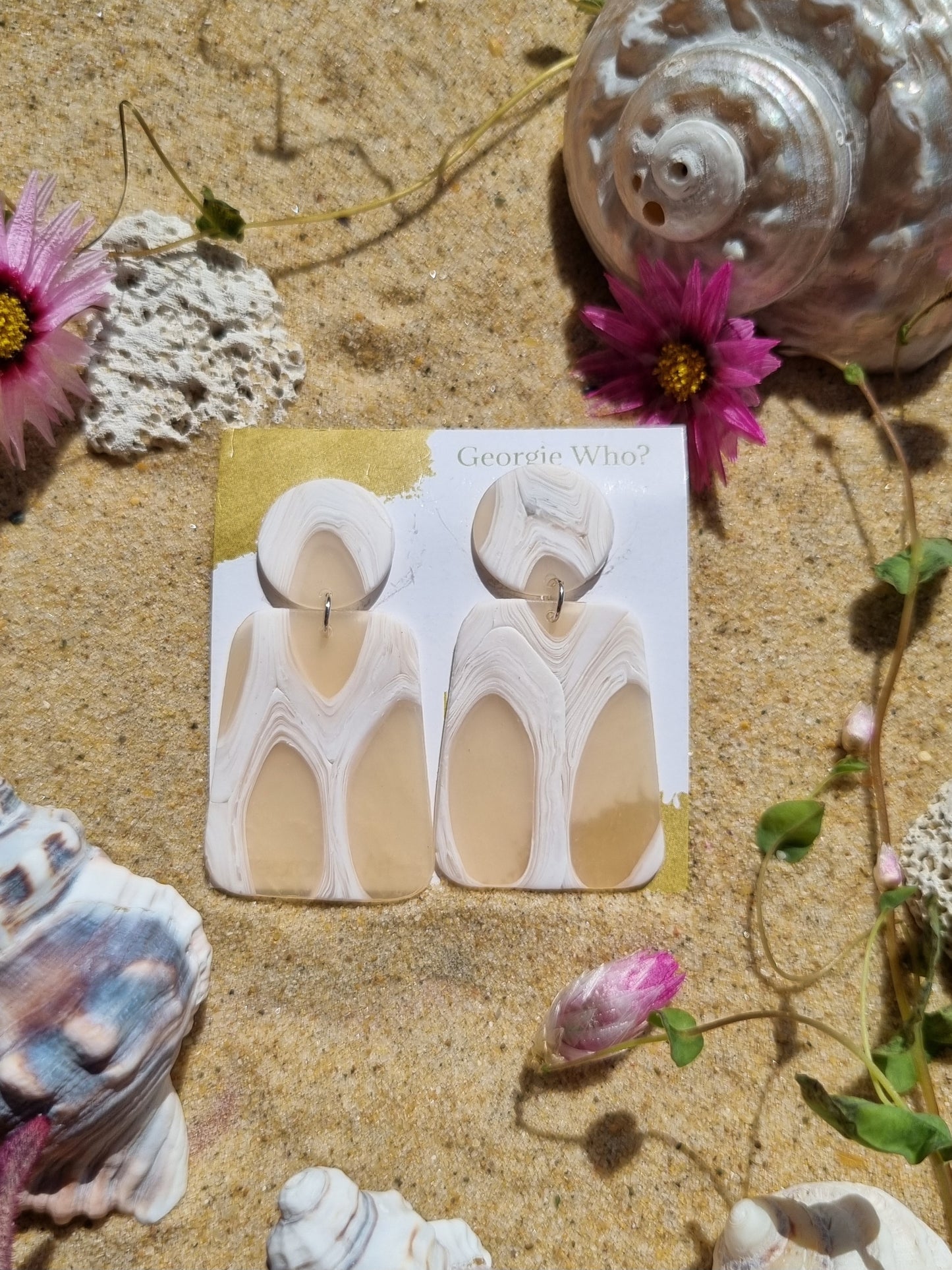 Seafoam - Polymer Clay Handmade Earrings