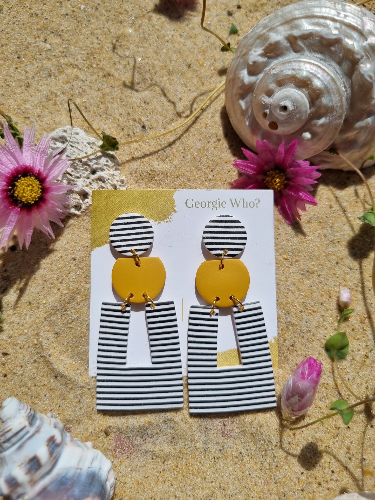 Stripe Away - Polymer Clay Earrings.