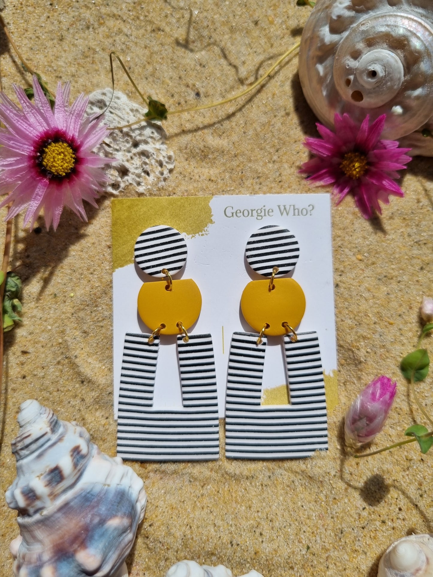 Stripe Away - Polymer Clay Earrings.