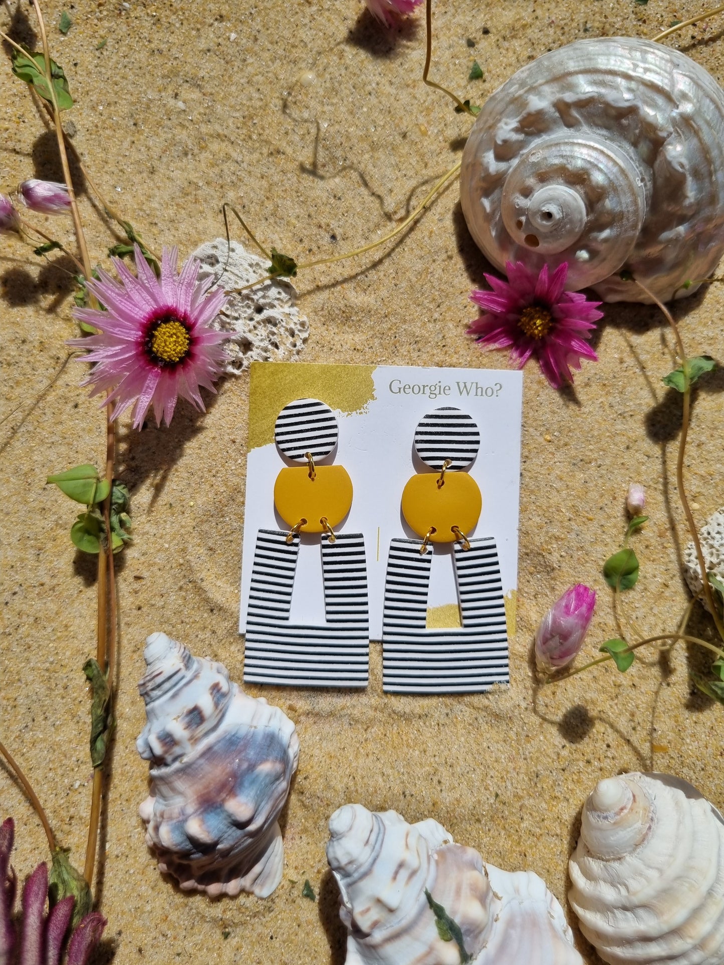 Stripe Away - Polymer Clay Earrings.