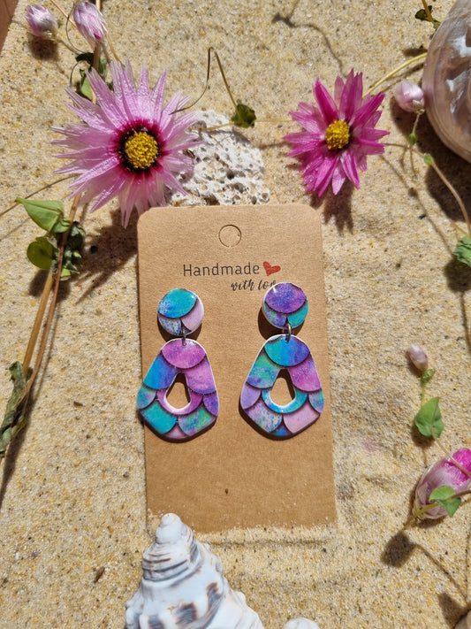 Little Mermaid - Polymer Clay and Resin Earrings.