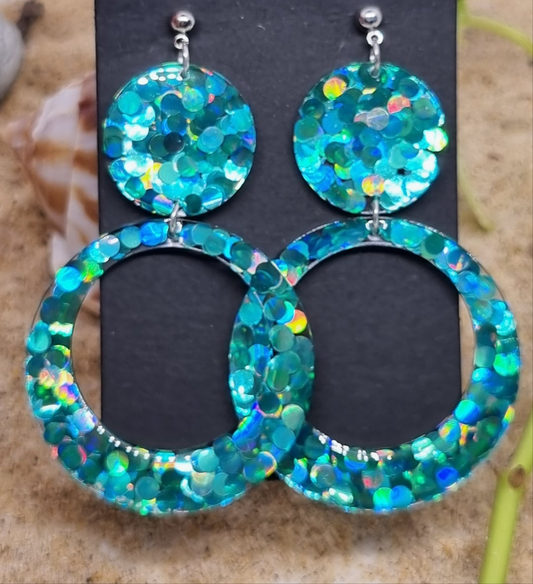 Under the Sea - Resin and Glitter Earrings.