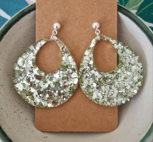 Glitter Glam - Resin and Glitter Earrings.