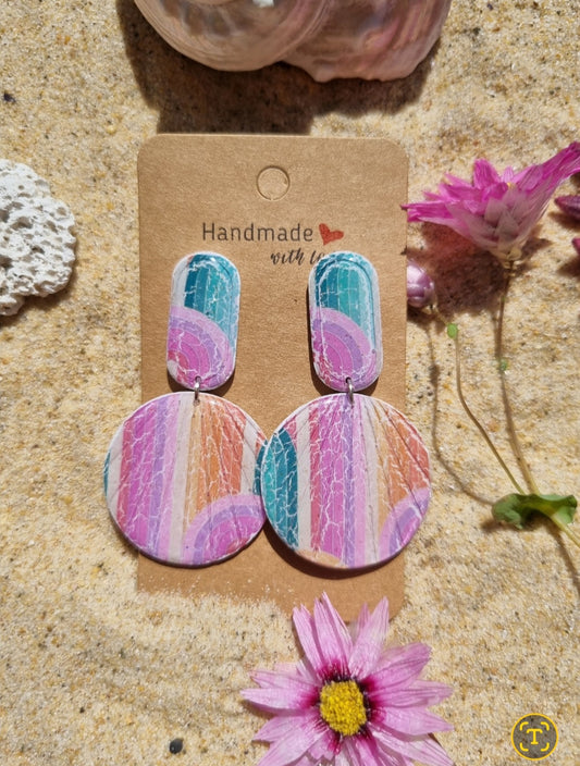 Sunrise - Polymer Clay and Resin Earrings.