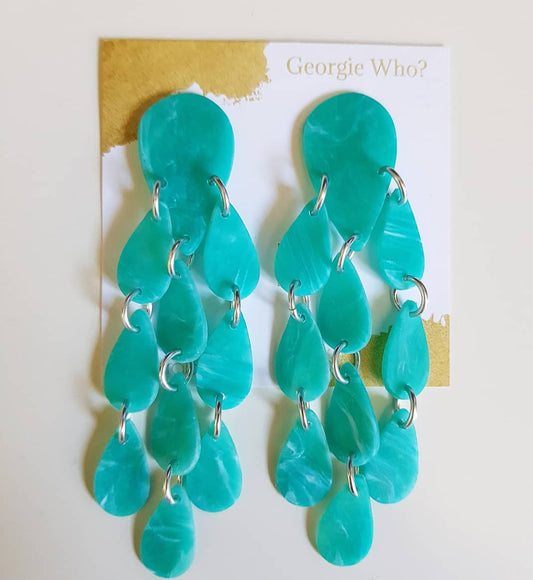Waterfall - Polymer Clay Handmade Earrings.