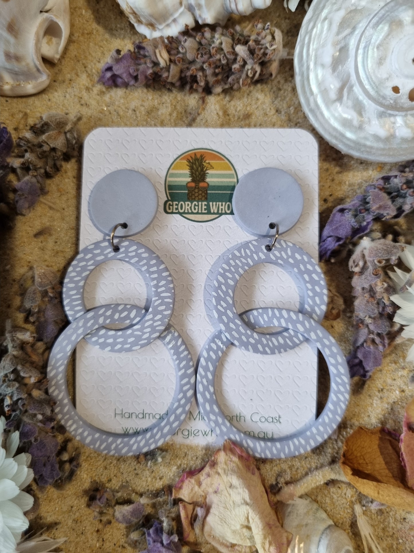 Lulu - Lavender- Polymer Clay Earrings