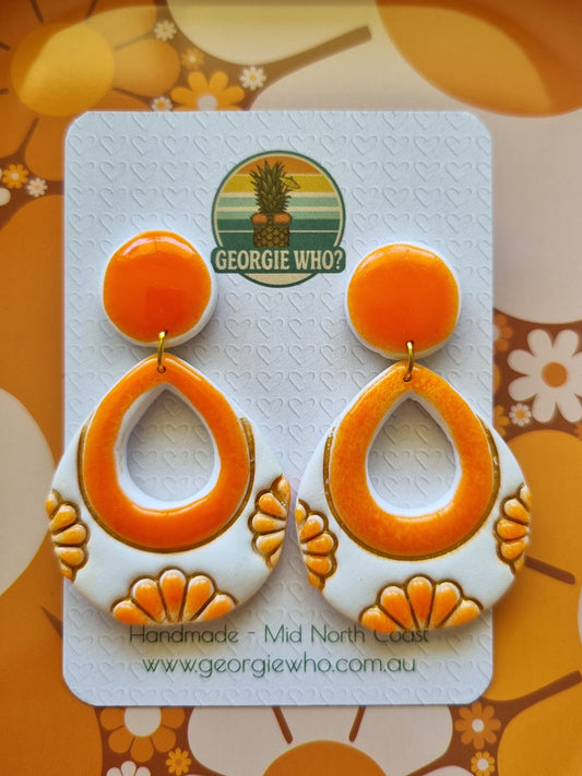 Endless Summer - Sunset Orange - Polymer Clay Handmade Earrings