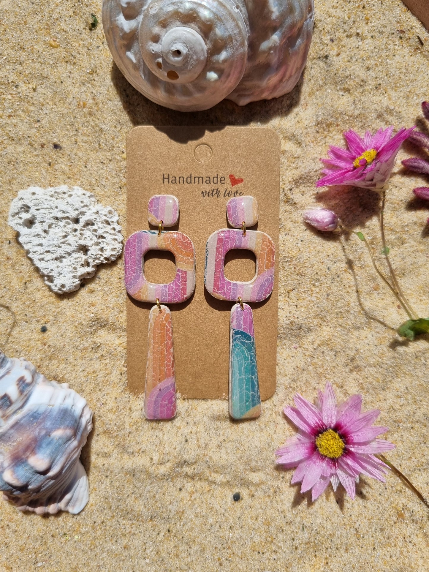Sundrenched - Retro Polymer Clay Handmade Earrings