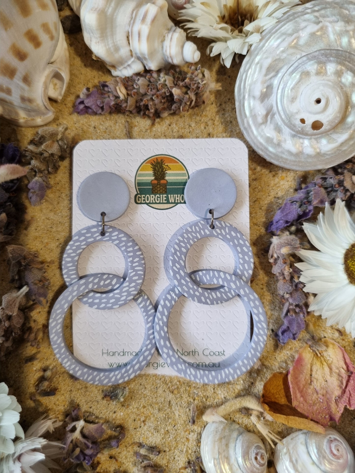 Lulu - Lavender- Polymer Clay Earrings