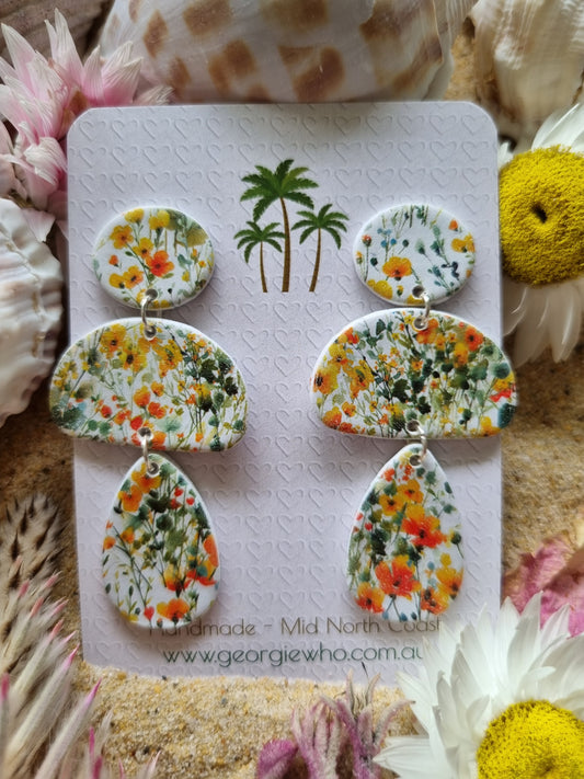 Golden fields -Polymer Clay Earrings