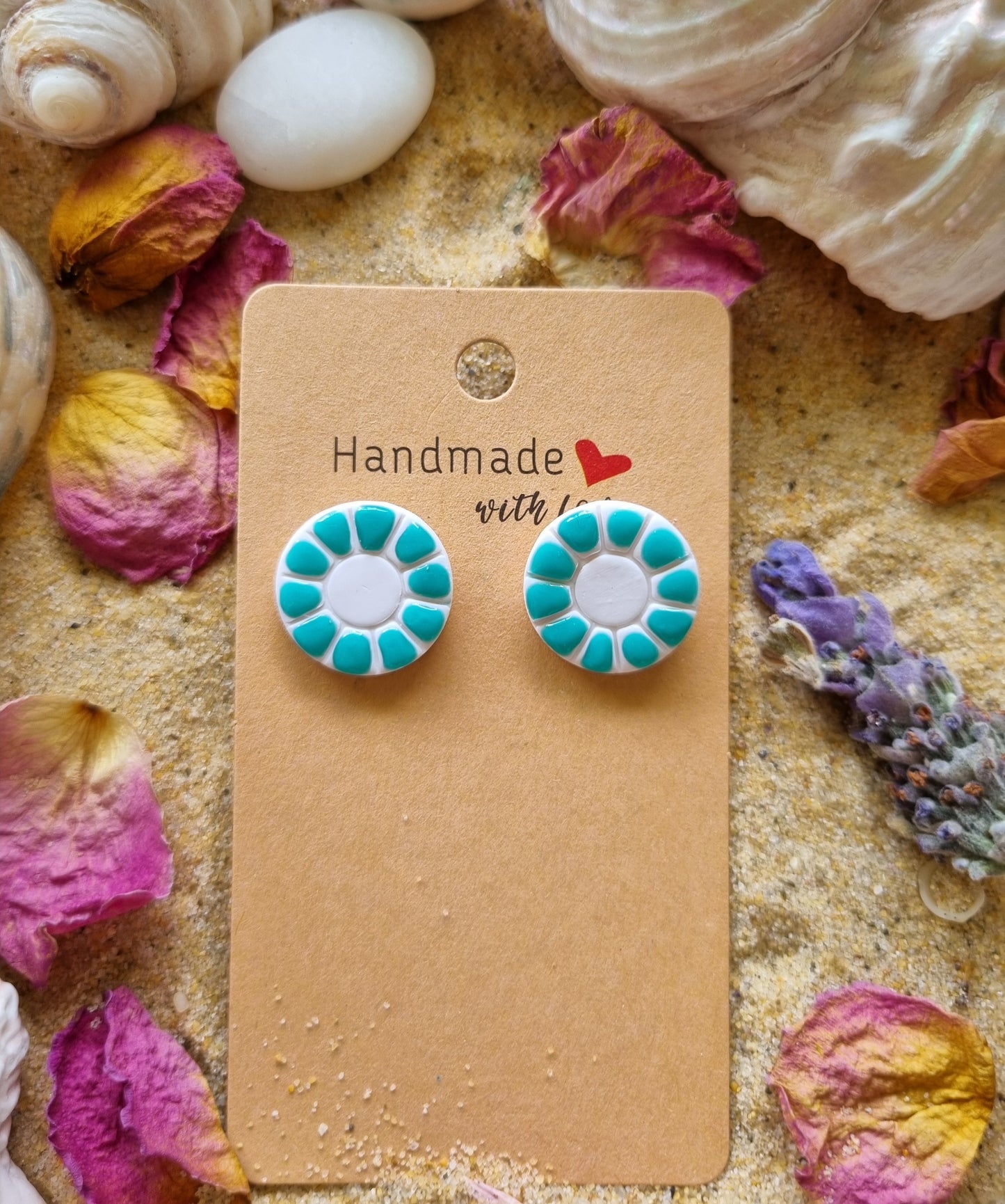 Sea Salt Studs - Polymer clay and Resin earrings