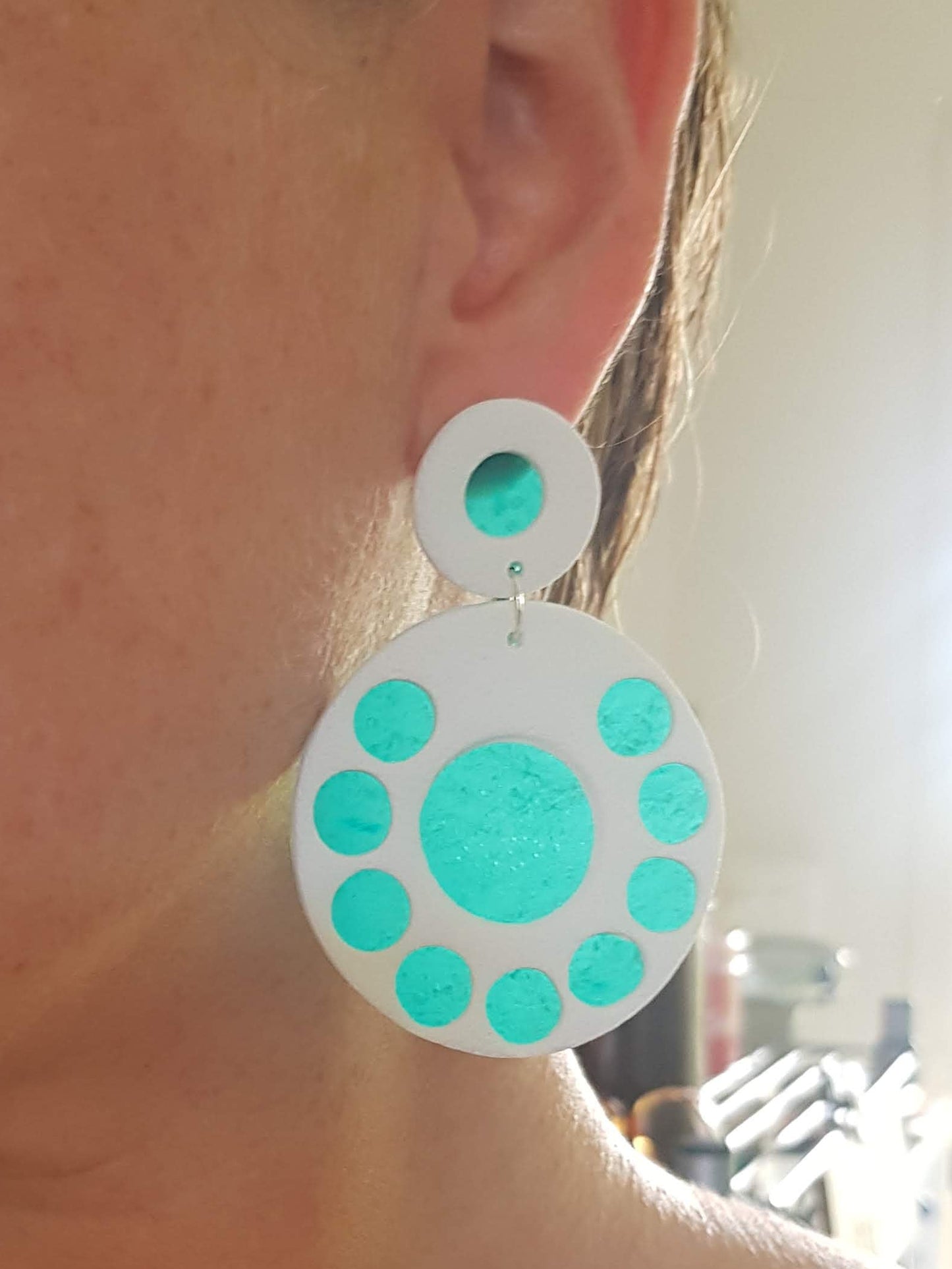 Santorini Sky - Polymer Clay Earrings