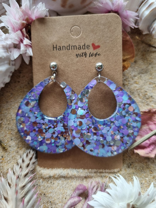 Twilight -Resin and Glitter Earrings
