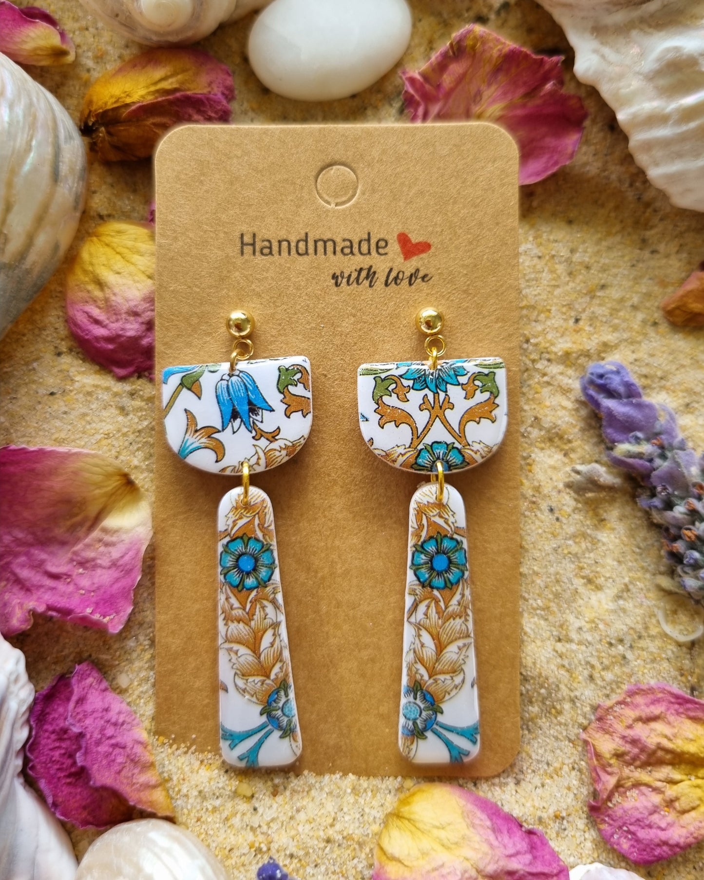 Eastern Bloom - Polymer Clay Earrings.