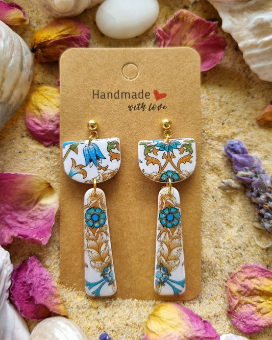 Eastern Bloom - Polymer Clay Earrings.