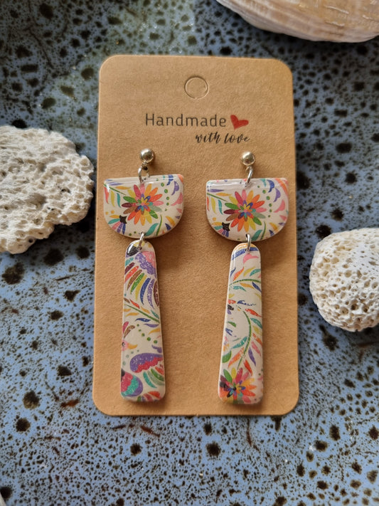 Fiesta Bloom - Polymer Clay Handmade Earrings