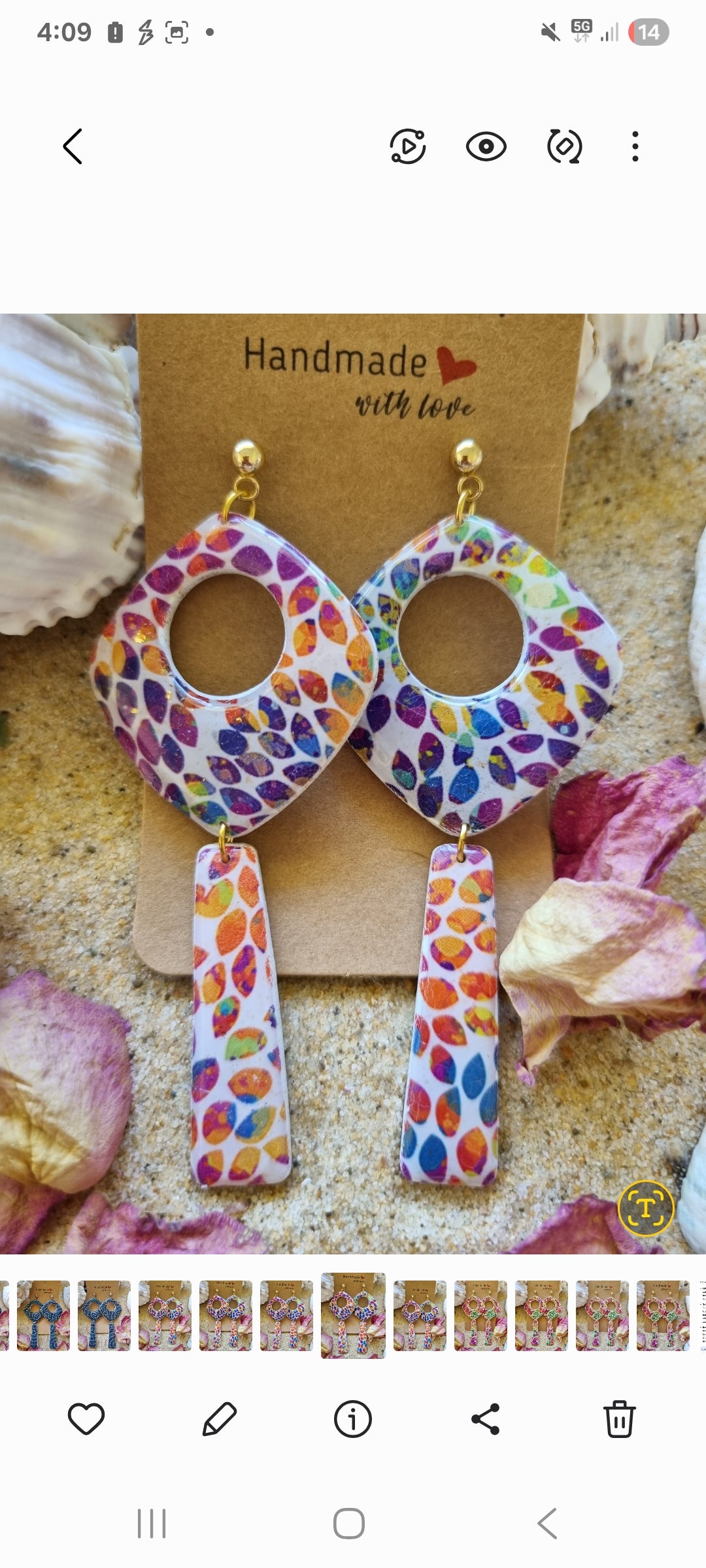 Confetti Leaves - Polymer Clay Handmade Earrings