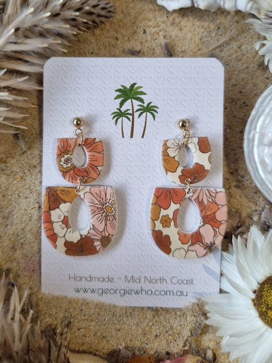 Vintage Bloom - Polymer Clay Handmade Earrings