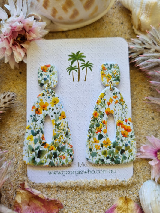 Sunlit Garden - Polymer Clay Floral Earrings