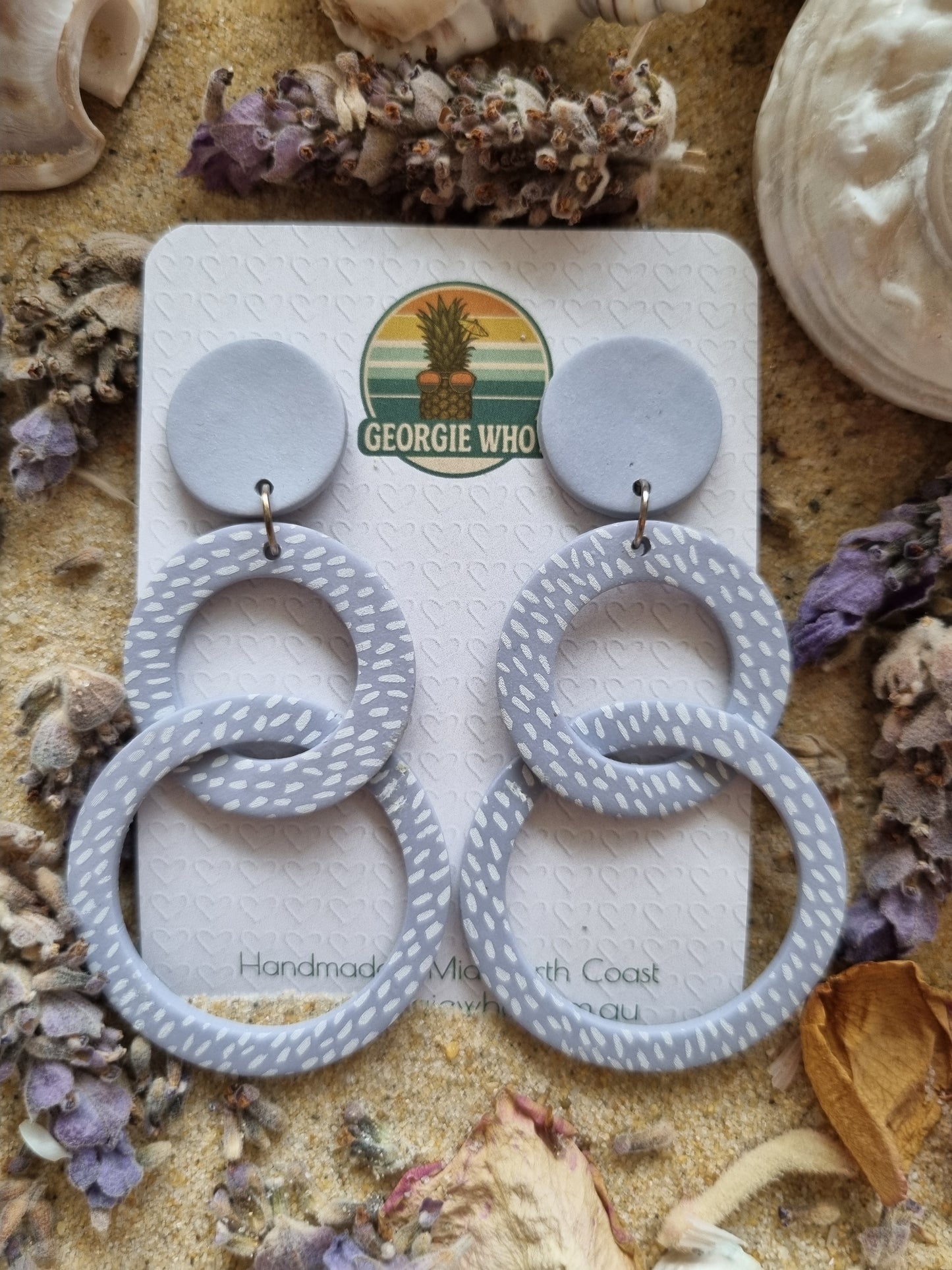 Lulu - Lavender- Polymer Clay Earrings
