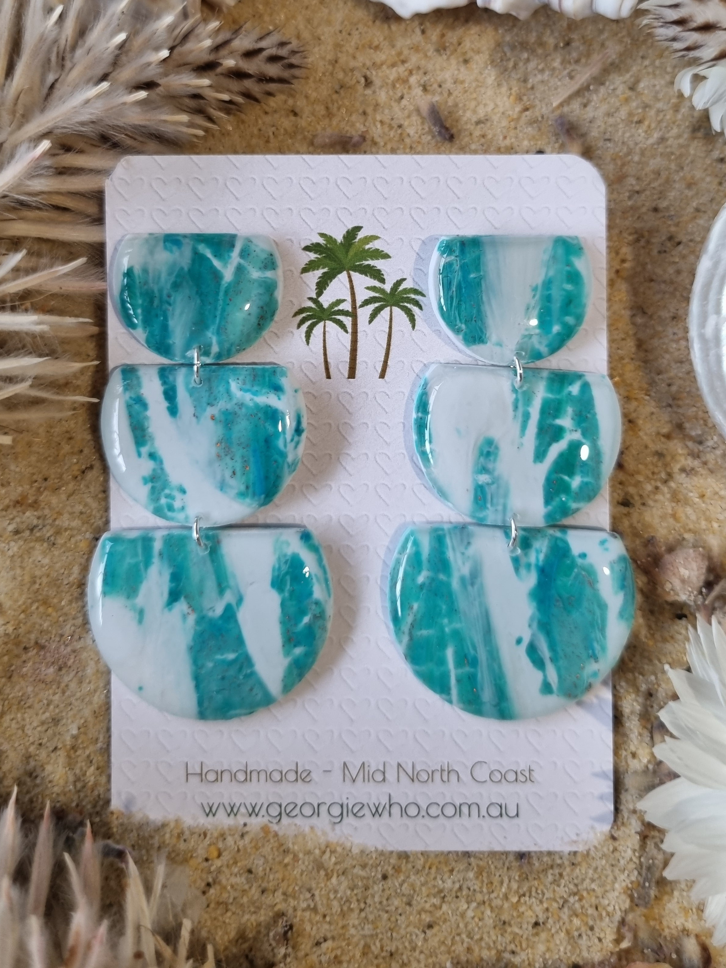 Lagoon - Polymer Clay Handmade Earrings
