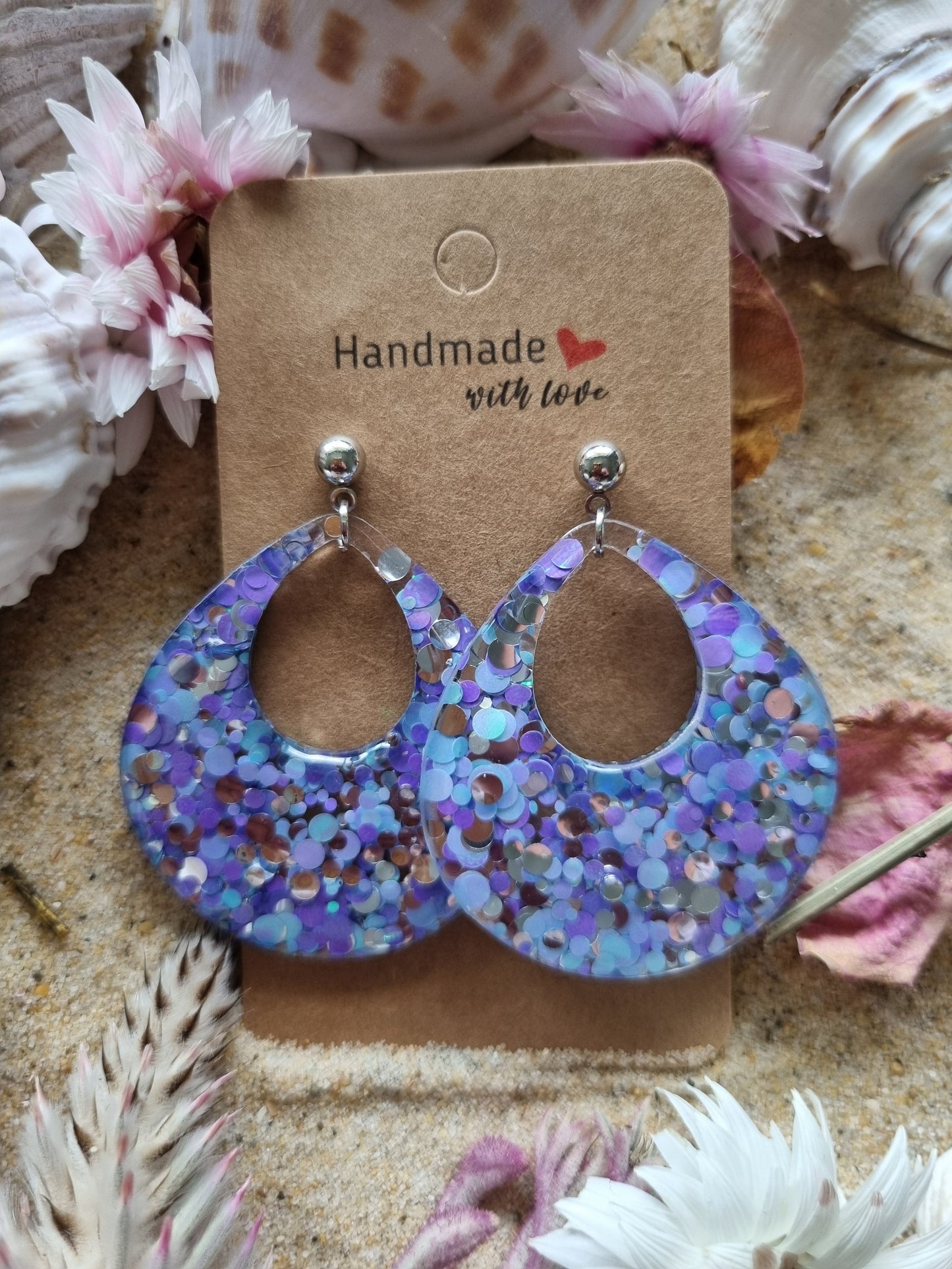 Twilight -Resin and Glitter Earrings